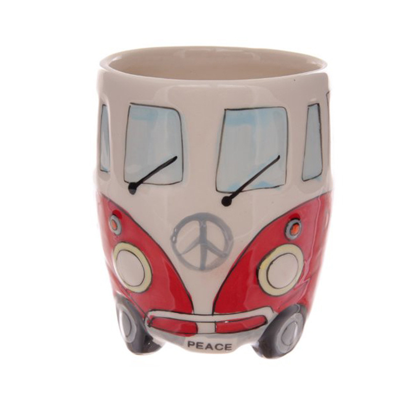 TAOXIN Hot sales 12 oz ceramic Car shape 3D coffee mugs with handgrip