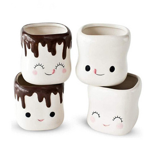 Mini Marshmallows Ceramic Coffee Mugs Hot Chocolate Porcelain Cups