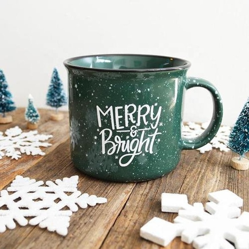 15oz Creative Promotion gift Coffee Mug with Holiday designs  speckled mug Campfire Mug With Custom Logo