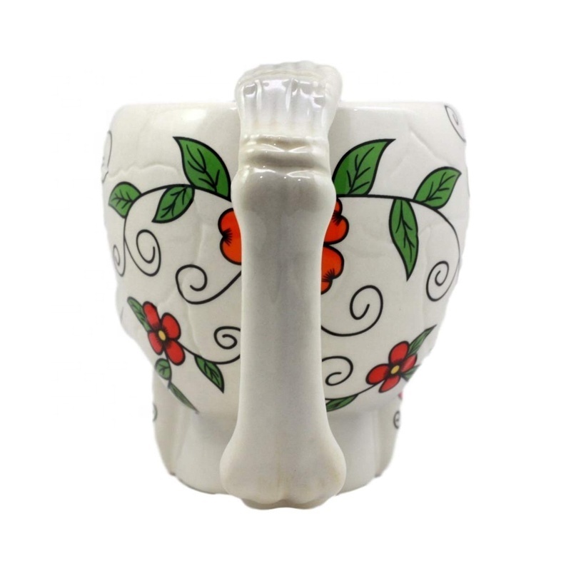 Collectibles White Day of The Dead Crucifix Sugar Skull Mug In Bright Vivid Colors Drink Coffee Cup Ceramic