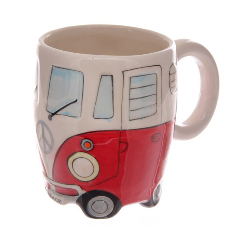 TAOXIN Hot sales 12 oz ceramic Car shape 3D coffee mugs with handgrip