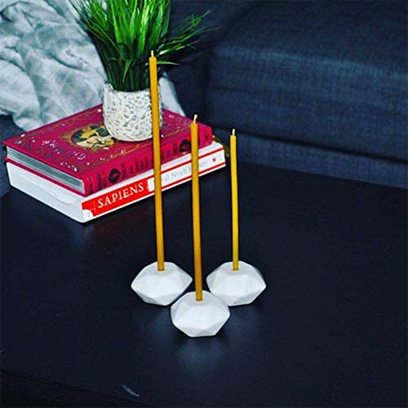 TAOXIN Modern Ceramic Candle Holders for Tiny Tapers, White Ceramic Holders for Slim Taper Candles