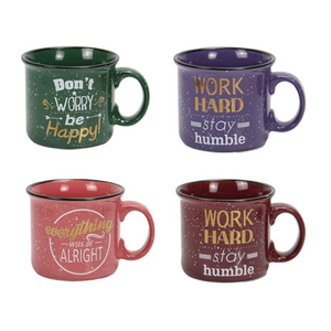 wholesale speckled ceramic campfire camping enamel mugs with custom logo printing