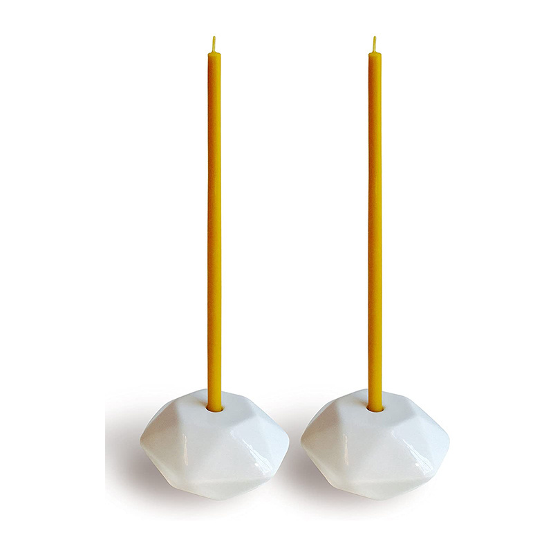 TAOXIN Modern Ceramic Candle Holders for Tiny Tapers, White Ceramic Holders for Slim Taper Candles