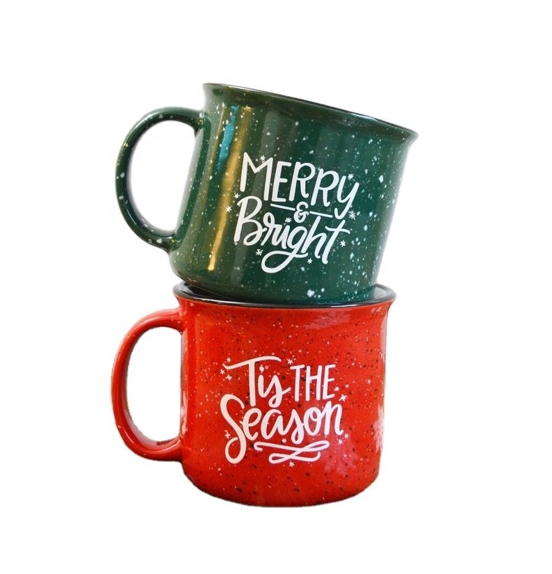 15oz Creative Promotion gift Coffee Mug with Holiday designs  speckled mug Campfire Mug With Custom Logo