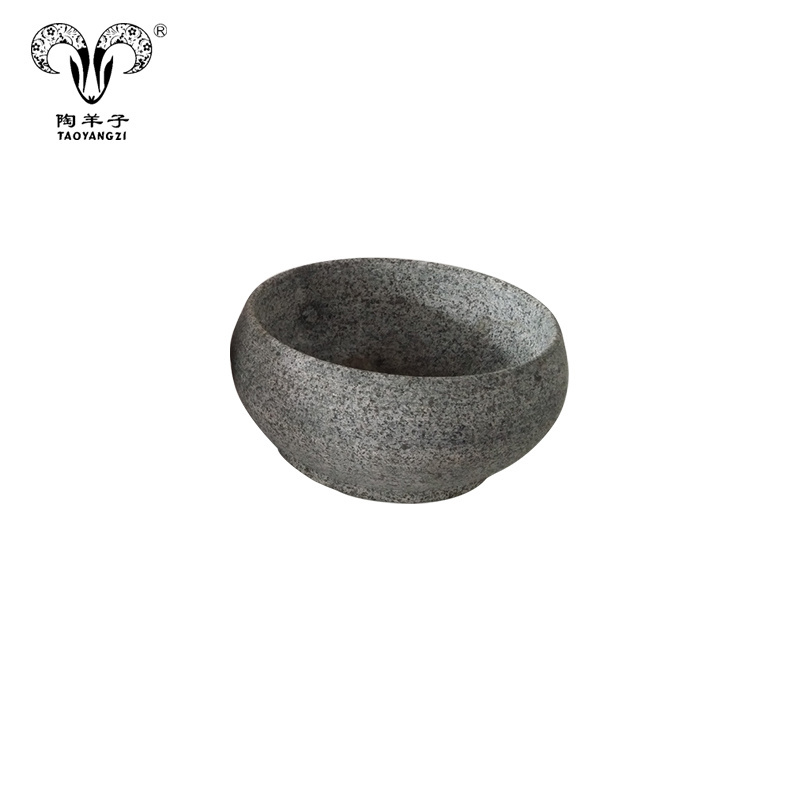 Natural stone making stone bowl granite bowl round stone bowl