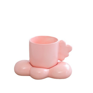 Korea ins cloud couple ceramic coffee cup with saucer