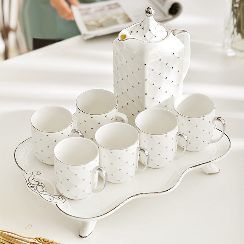 Wholesale custom white elegant porcelain tea set ceramic tea sets for afternoon tea