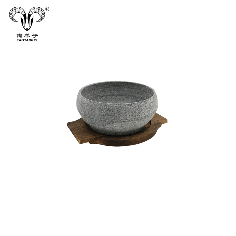 Natural stone making stone bowl granite bowl round stone bowl