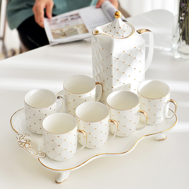 Wholesale custom white elegant porcelain tea set ceramic tea sets for afternoon tea