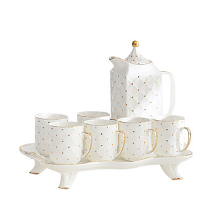 Wholesale custom white elegant porcelain tea set ceramic tea sets for afternoon tea