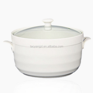 Made In China Hot Pot Ceramic Soup Pot With Glass Lid