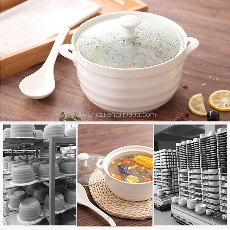 Made In China Hot Pot Ceramic Soup Pot With Glass Lid