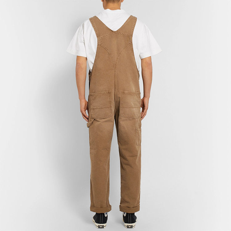 OEM custom new fashion mens cotton bib overalls multi pocket jumpsuit for man