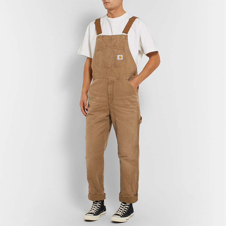 OEM custom new fashion mens cotton bib overalls multi pocket jumpsuit for man