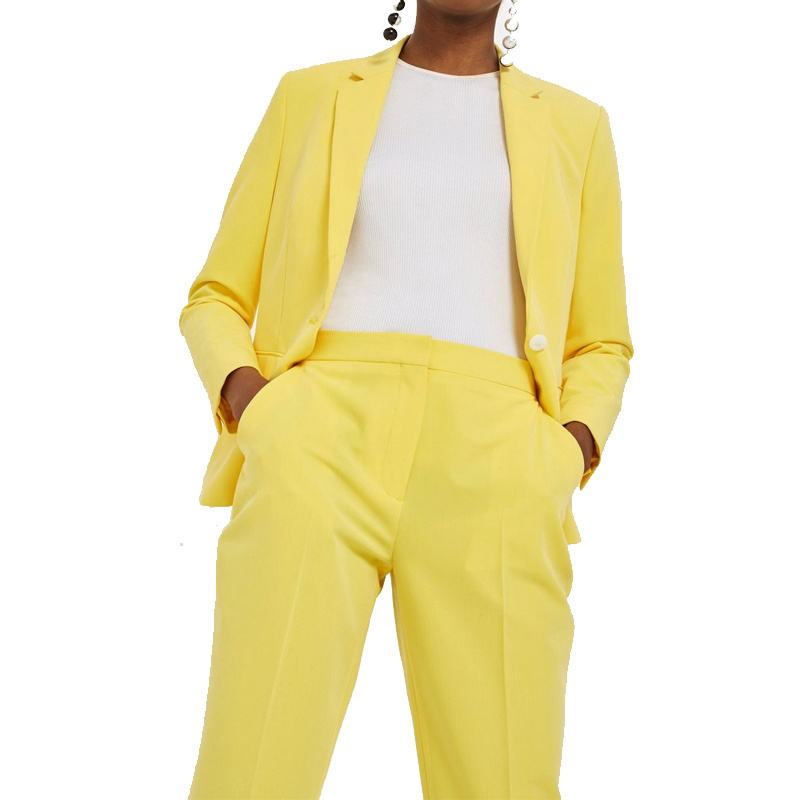 OEM Lemon Yellow Blazer with Trouser Women Suits