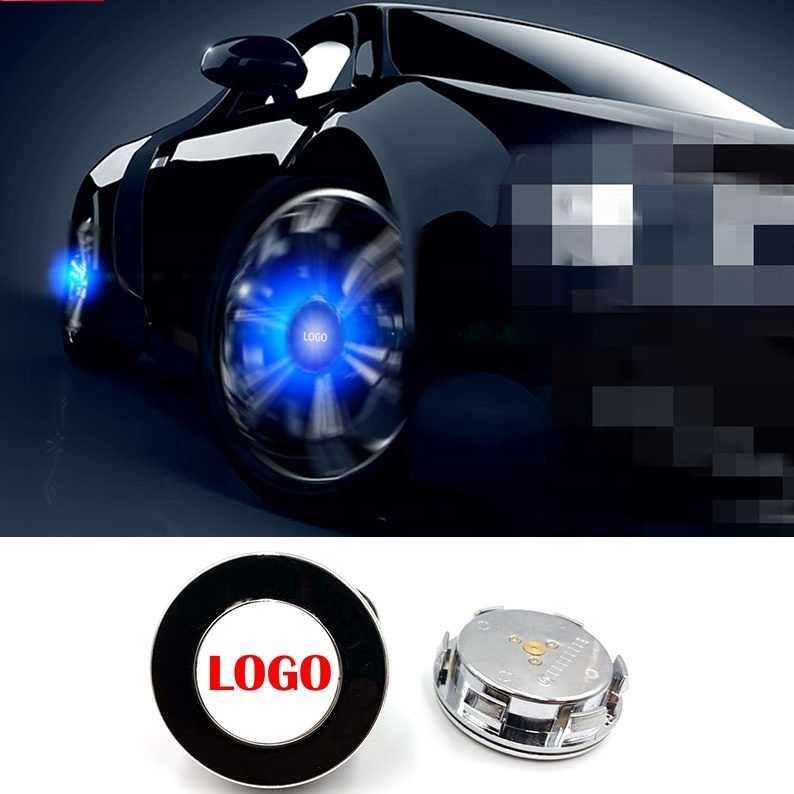 4pcs Auto Logo Wheel Hub Magnetic Suspension Led Lighting Car Energy Flash Light Floating Illumination  Center Hub Wheel Cover