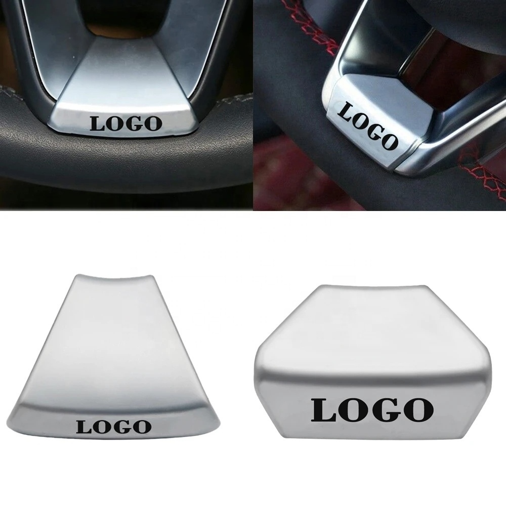 Refit 3D Chrome Decor Car Emblem Badges Decal Steering Wheel Cover trims Emblem Sticker For Refit Badge Emblem