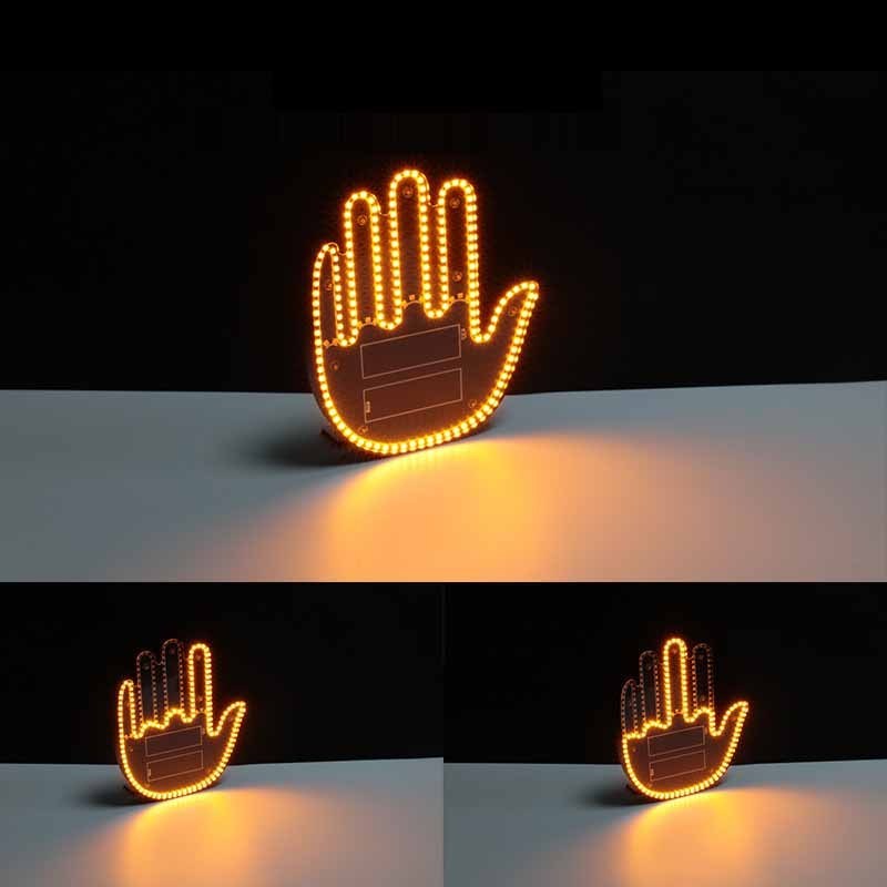 Universal Wireless Remote Control Auto Window Multi-color Gesture Hand Finger Light Middle Finger Car Light