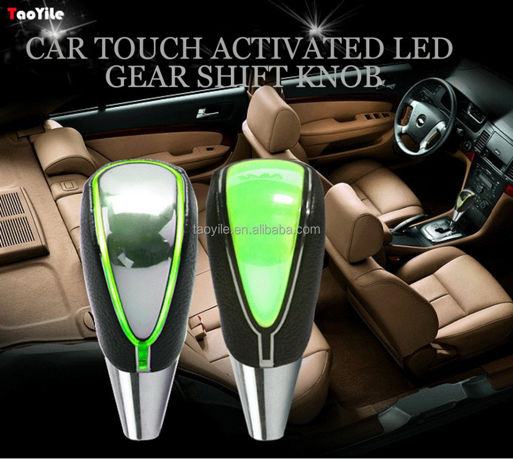 Universal Touch Activated  perilla de cambio de marchas del coche Car LED Light Up Dildo Gear Shift Knob