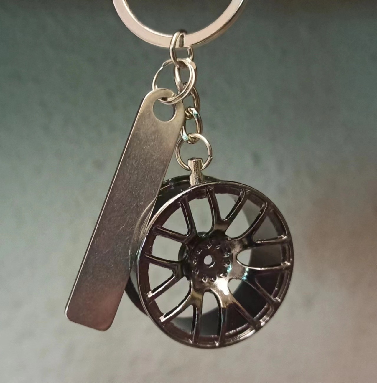 Creative Gift Car Modification  Custom Logo 3D Turbo BBS Wheel Rim Sublimation Key ring Blanks Keychain