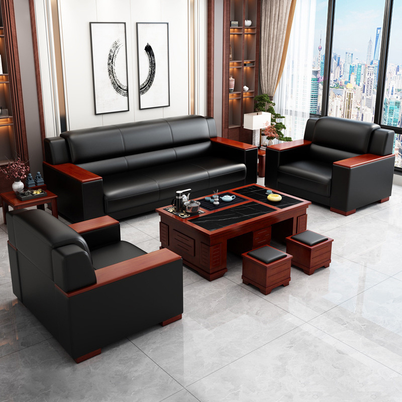 China Manufacturer Factory Price Reception Leather Lounge Chair And Set Furniture Office Sofa