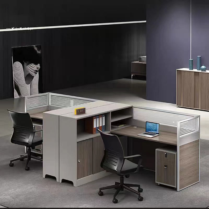 Modern Office Melamine 4 Seats Staff Partition PC Desks glass cubicle  modular  Workstation open area furniture