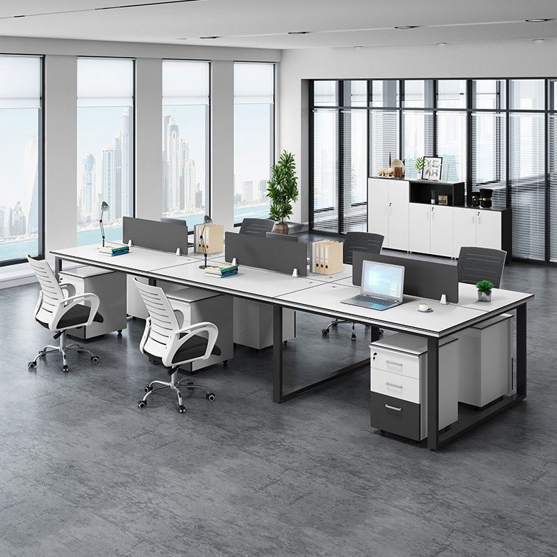 Modular Office Tables Call Center Cubicles 6 Person Workstation Office Table Office Furniture with Steel Leg And Screen