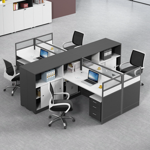 Modular Office Tables Call Center Cubicles 6 Person Workstation Office Table Office Furniture with Steel Leg And Screen