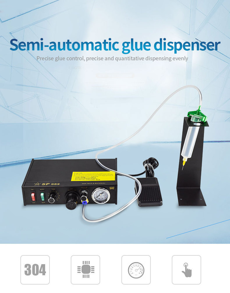 Semi-Automatic Glue Dispenser Machine, Black 982 Digital Display Glue Dispenser Glue Liquid Adhesive Dispenser