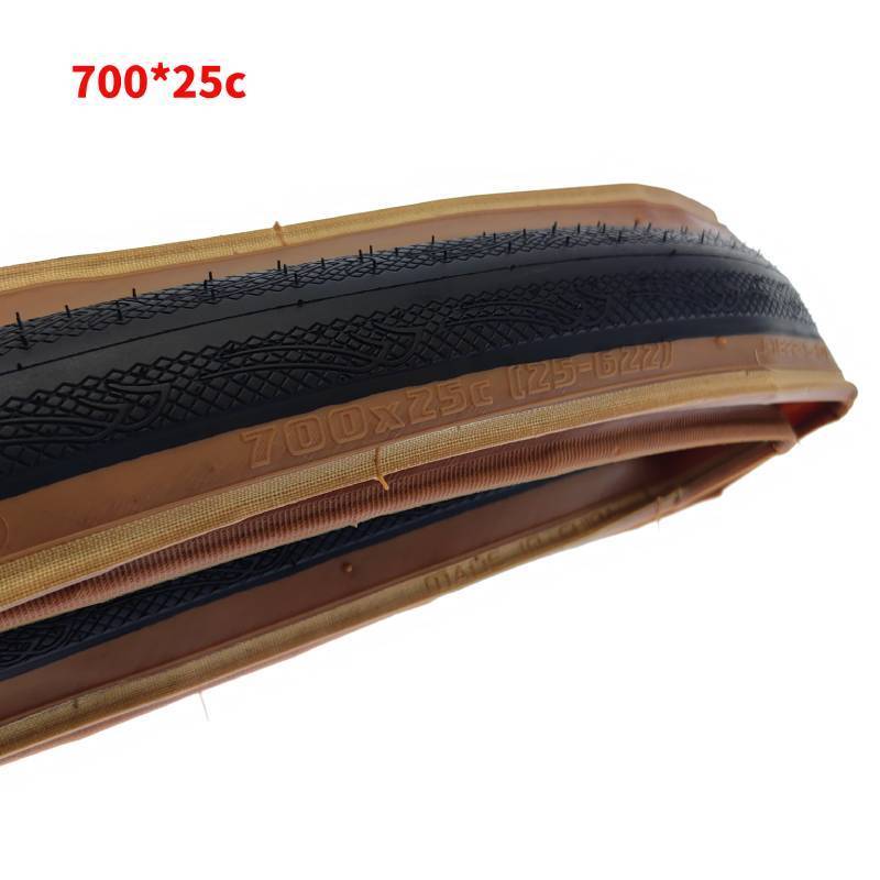 Road Bike Tire 700X23C/700X25C 60TPI Brown edge Color Bicycle Tire for Gravel Bike/Folding Bike Tire proof tyre Bike parts