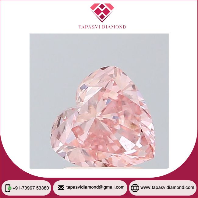 IGI Certified 1.22 Carat VS1 Clarity Lab Grown Intense Pink Color Heart Cut CVD Loose Diamonds at Low Price for Jewelry Making