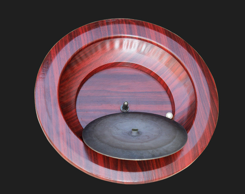 Deluxe Wooden Roulette Wheel Set Red/Brown Mahogany with Double-Zero Layout Precision Bearings Aircraft Aluminum Dish