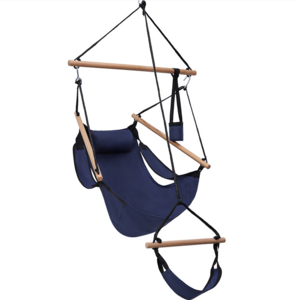 Hanging Rope Hammock Chair Swing Seat with Adjustable Multi-Use Stand for Any Indoor or Outdoor Spaces