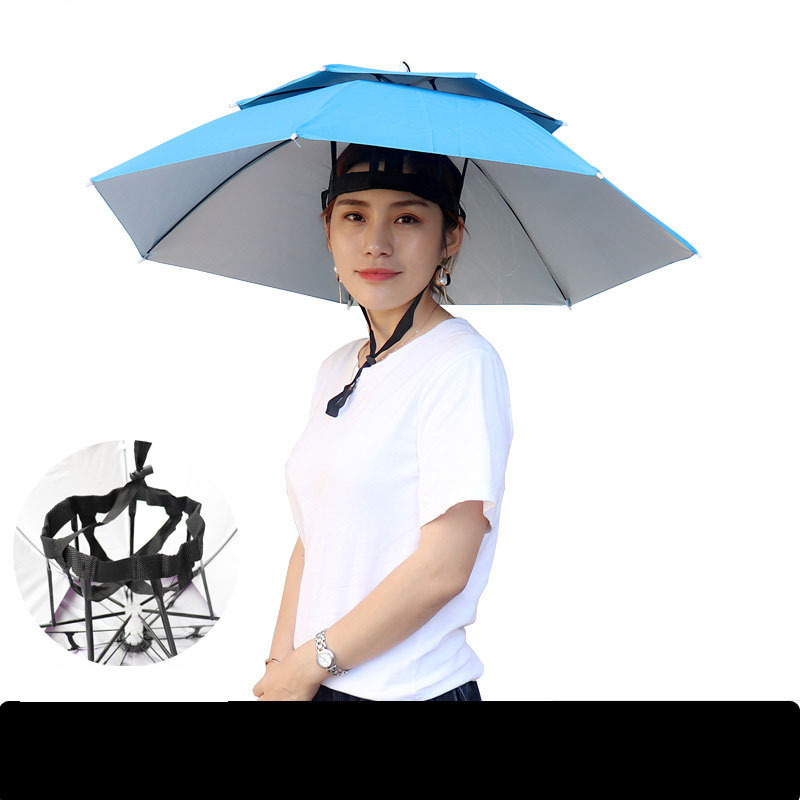 Dual-use outdoor fishing sun visor hat tea picking hat bamboo folding large number head umbrella hat