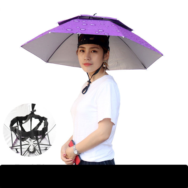 Dual-use outdoor fishing sun visor hat tea picking hat bamboo folding large number head umbrella hat