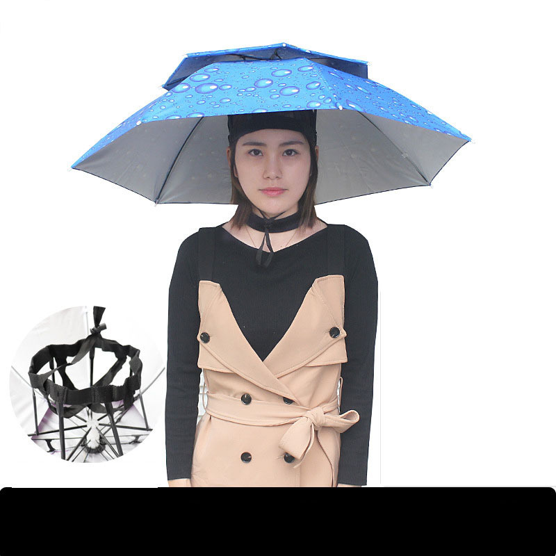 Dual-use outdoor fishing sun visor hat tea picking hat bamboo folding large number head umbrella hat