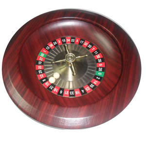 Deluxe Wooden Roulette Wheel Set Red/Brown Mahogany with Double-Zero Layout Precision Bearings Aircraft Aluminum Dish