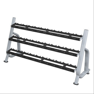 Commercial fitness gym equipment 3 tier dumbbell rack storage rack 15 pairs of dumbbell racks