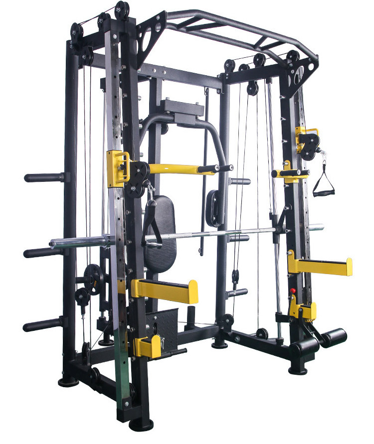 Commercial Home Gym Equipment Multi Functional Trainer Power safe Squat Rack Smith Machine with weight stack