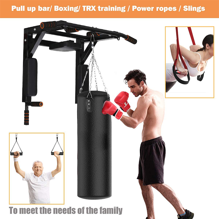 multifunctional wall mounted pull up bar dip station chin up bar