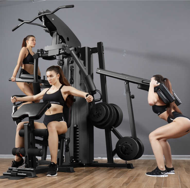 Comprehensive 3-Person Station Smith Machine Home Gym Use Multifunctional Fitness Equipment Workout Chest Training Made Steel