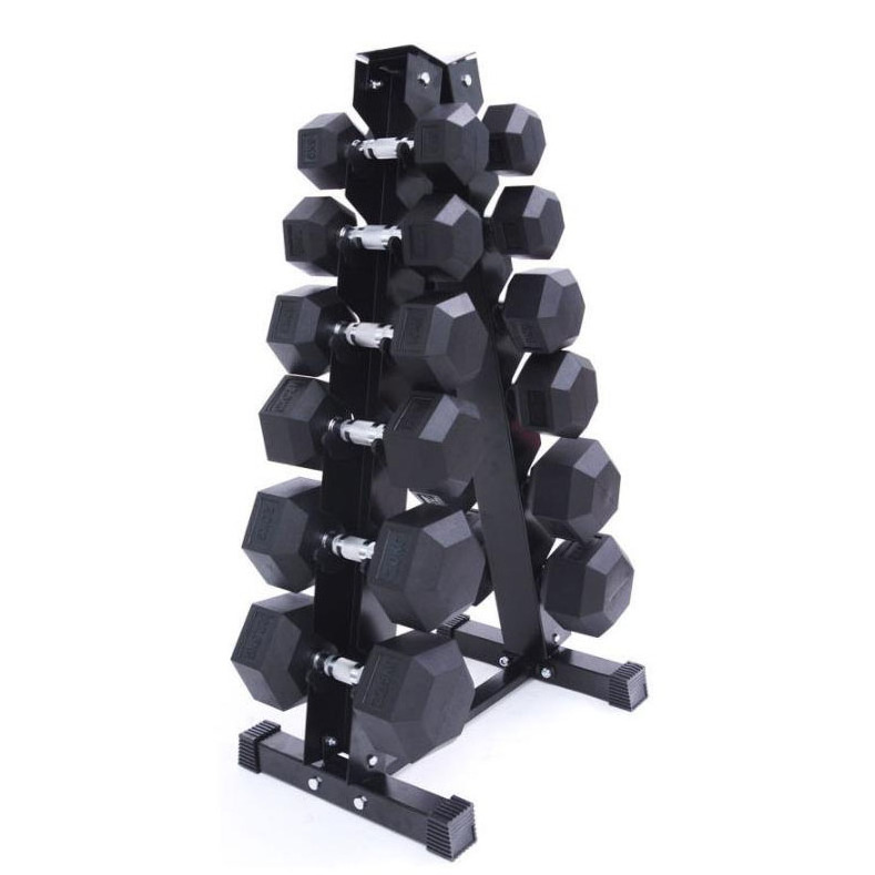 Triangle dumbbell set rack multi-level weight storage rack suitable for family gym