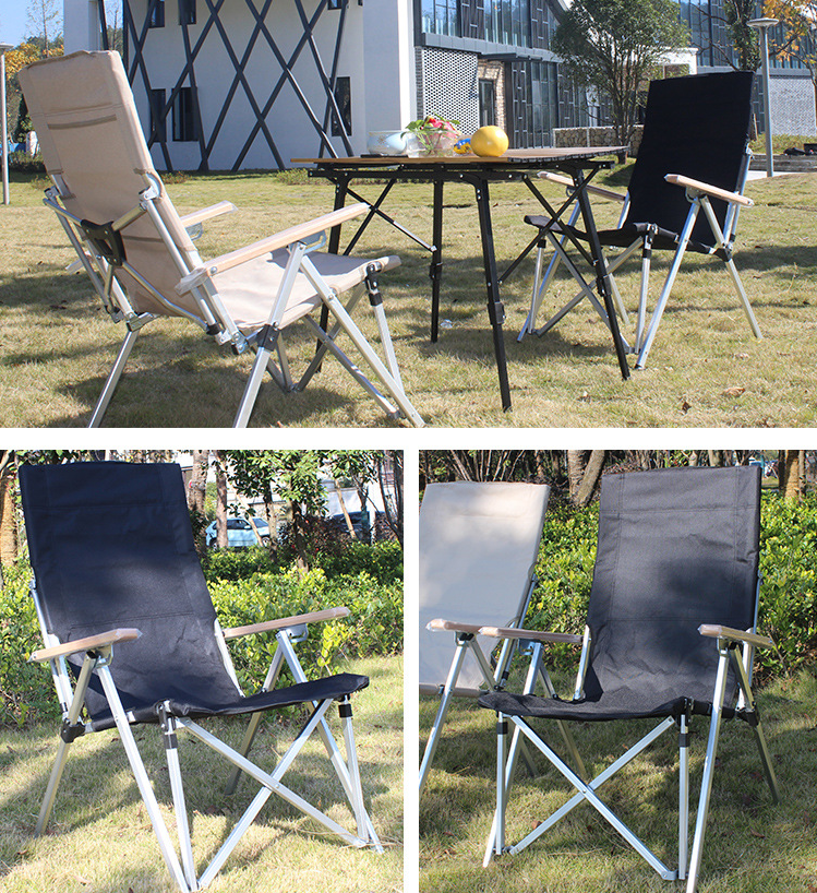 Wholesale Cheap Steel Frame Folding Chair High Quality Camping Chair With Armrest Adjustable Backrest Beach Chair