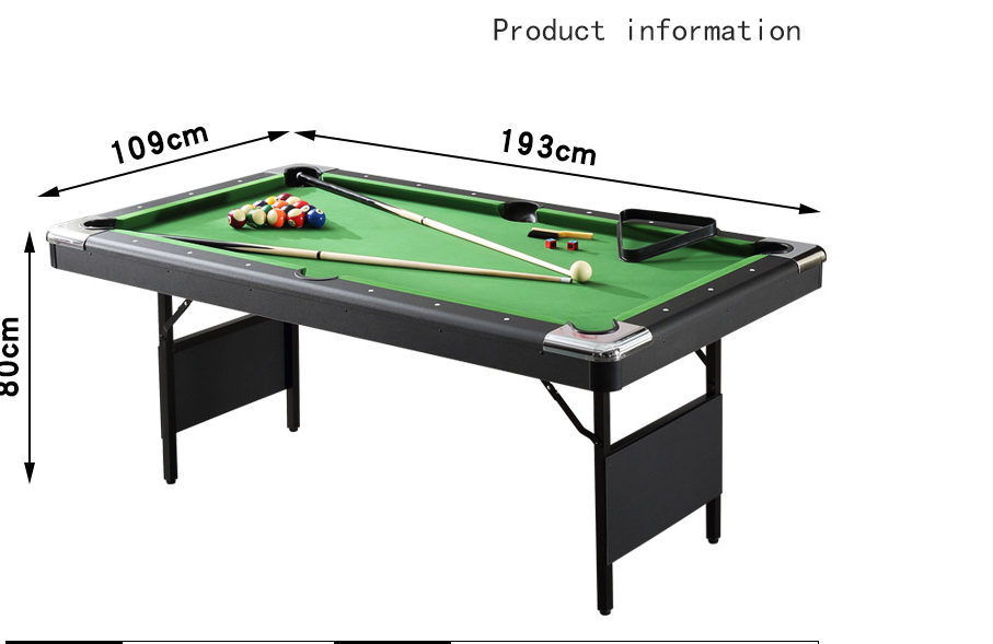 Household indoor adult 1.9m folding billiard table free installation of pool table pool table