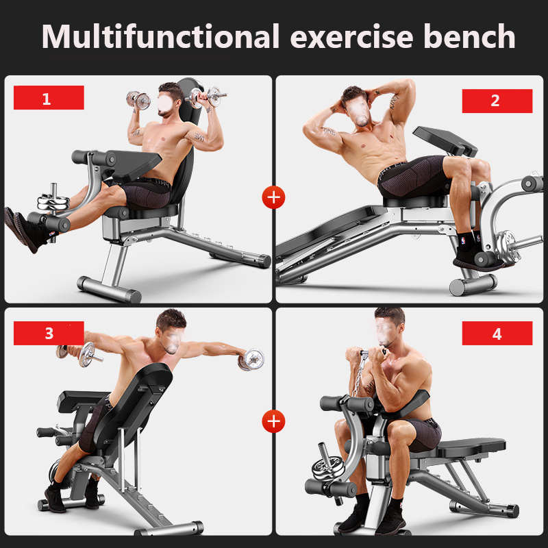 Foldable Multi-purpose Strength Training Incline Decline Exercise Bench Press Adjustable Weight Dumbbell Bench