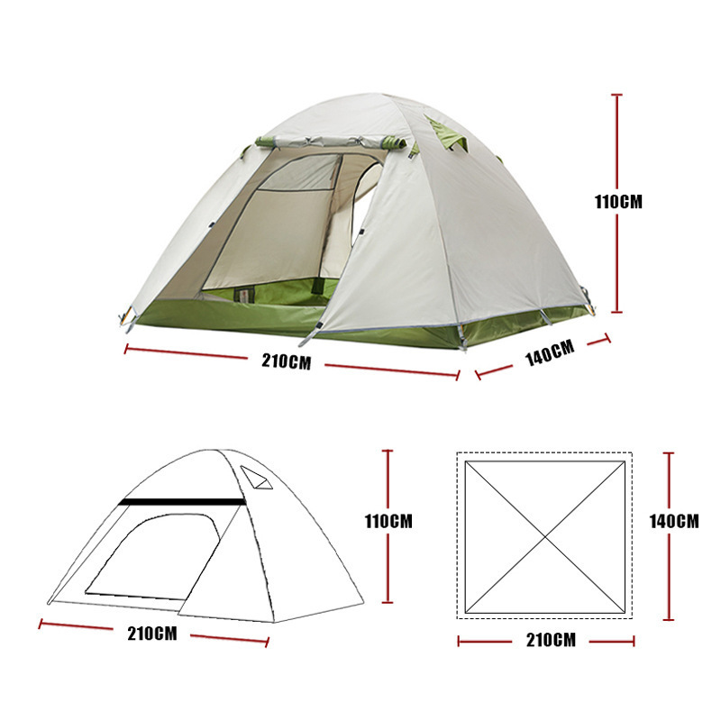 Tent outdoor field 3-4 people double camping thicker rain protection couples beach sunscreen tent