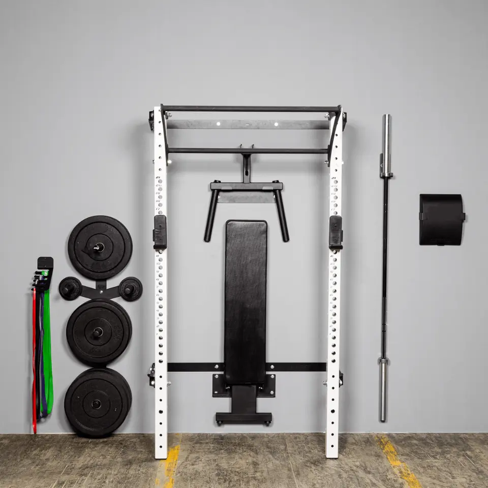 Wholesale Hot sell Gym and home Use Fitness Equipment Wall folding back wall mount Squat Rack with Multi-Grip Bar