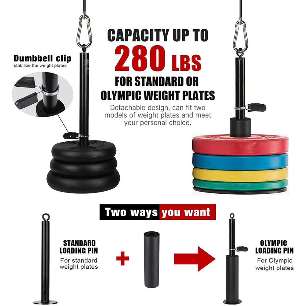 Factory Sales Adjustable Length DIY Fitness Lift Pulley Cable System for Home Gym Squat Bodybuilding Exercise Rack Pull Training