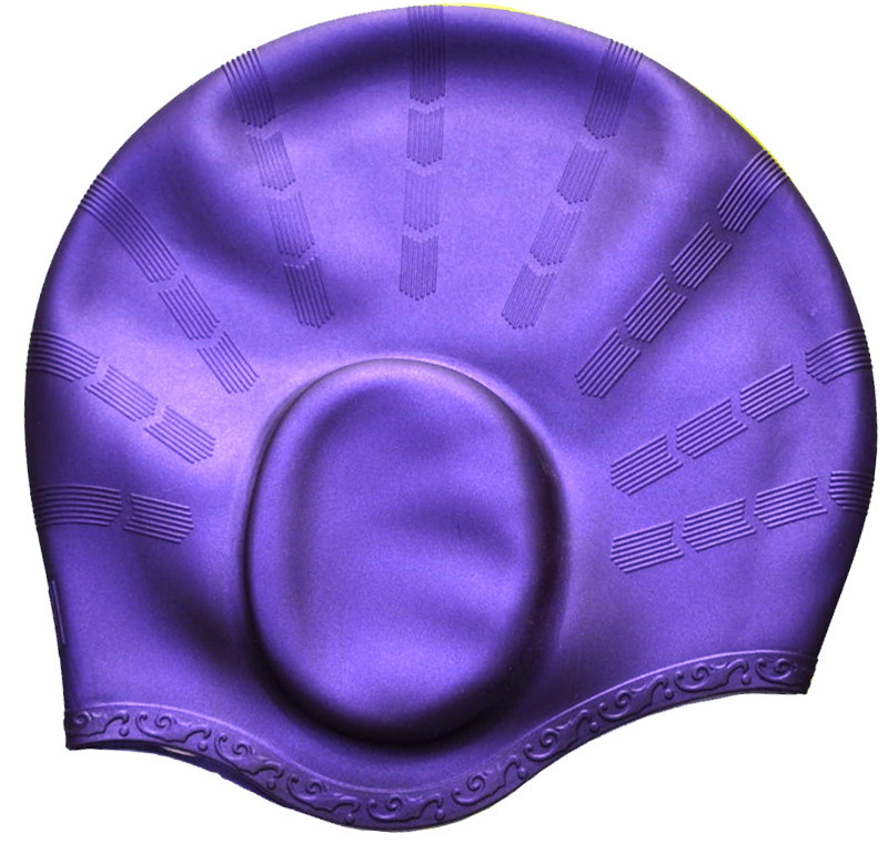 OEM Adult Long Hair Waterproof Swim Pool Cap Ear Protect Large Silicone Diving Hat